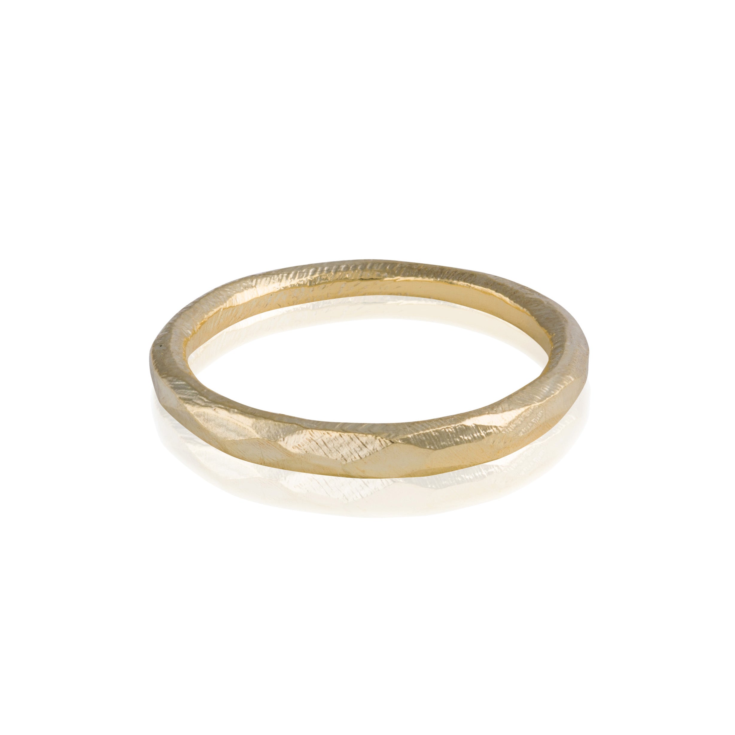 Faceted Hewn 18ct Gold Ring