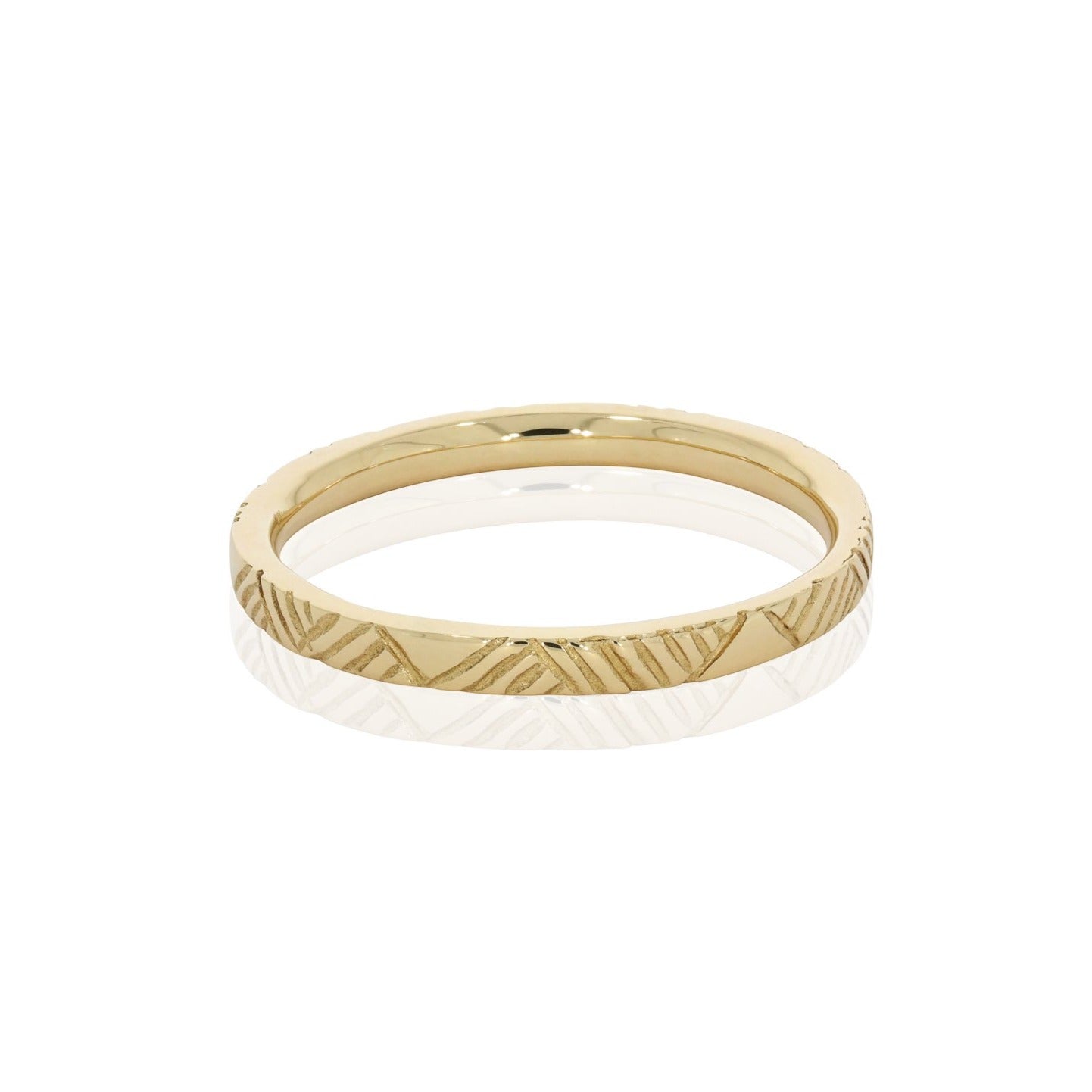 Pathfinder Patterned Gold Ring